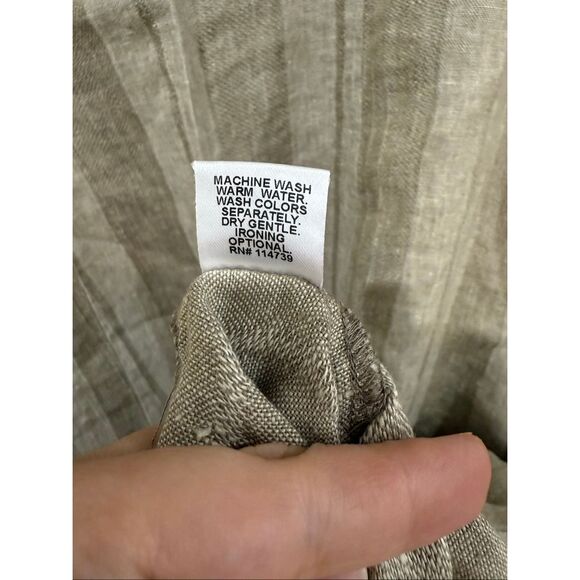 Flax linen maxi dress pockets size M - Picture 6 of 9